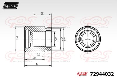 72944032 MAXTECH Поршень, корпус скобы тормоза