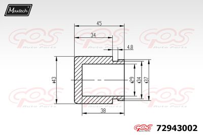 72943002 MAXTECH Поршень, корпус скобы тормоза