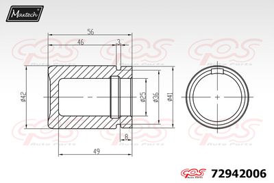 72942006 MAXTECH Поршень, корпус скобы тормоза