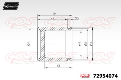 72954074 MAXTECH Поршень, корпус скобы тормоза