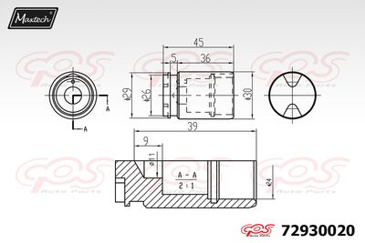 72930020 MAXTECH Поршень, корпус скобы тормоза