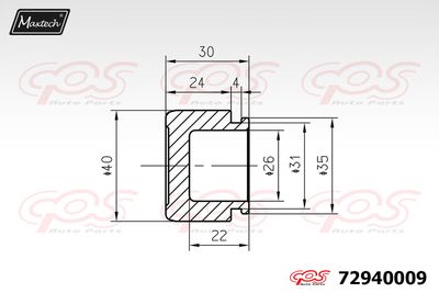 72940009 MAXTECH Поршень, корпус скобы тормоза