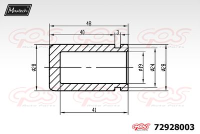 72928003 MAXTECH Поршень, корпус скобы тормоза