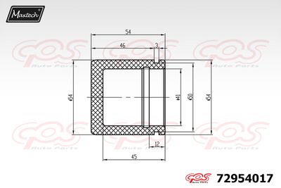 72954017 MAXTECH Поршень, корпус скобы тормоза