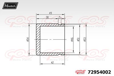 72954002 MAXTECH Поршень, корпус скобы тормоза