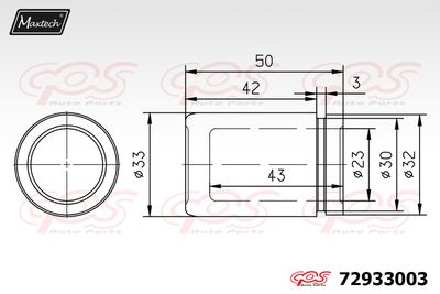 72933003 MAXTECH Поршень, корпус скобы тормоза