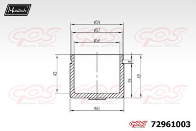 72961003 MAXTECH Поршень, корпус скобы тормоза