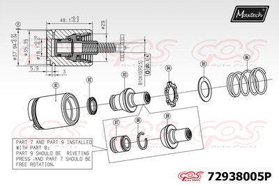 72938005P MAXTECH Поршень, корпус скобы тормоза