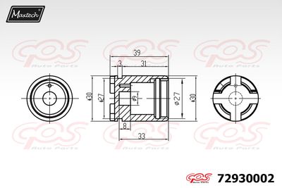 72930002 MAXTECH Поршень, корпус скобы тормоза