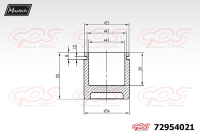 72954021 MAXTECH Поршень, корпус скобы тормоза