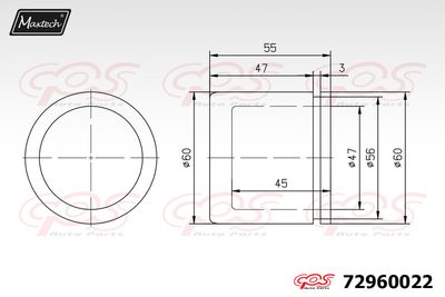 72960022 MAXTECH Поршень, корпус скобы тормоза