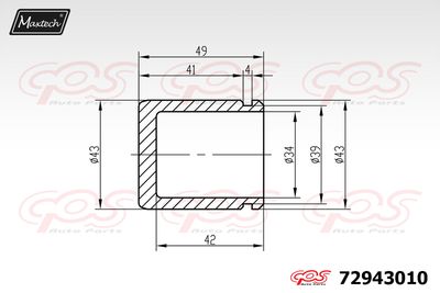 72943010 MAXTECH Поршень, корпус скобы тормоза