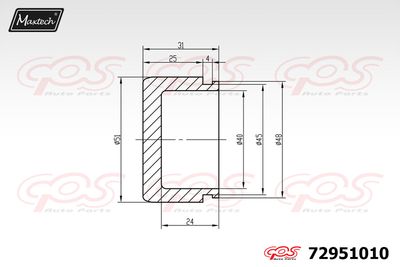 72951010 MAXTECH Поршень, корпус скобы тормоза