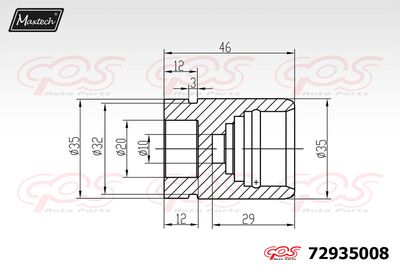 72935008 MAXTECH Поршень, корпус скобы тормоза