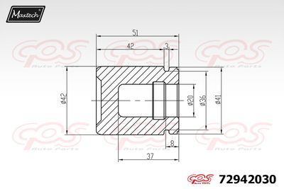 72942030 MAXTECH Поршень, корпус скобы тормоза