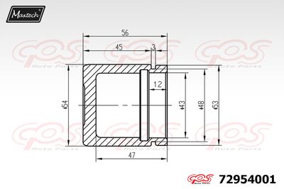 72954001 MAXTECH Поршень, корпус скобы тормоза