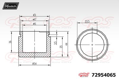 72954065 MAXTECH Поршень, корпус скобы тормоза