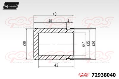 72938040 MAXTECH Поршень, корпус скобы тормоза