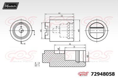 72948058 MAXTECH Поршень, корпус скобы тормоза