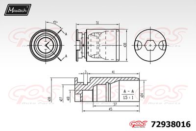 72938016 MAXTECH Поршень, корпус скобы тормоза