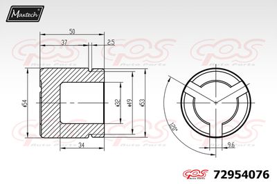 72954076 MAXTECH Поршень, корпус скобы тормоза