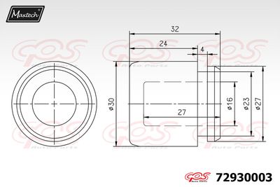 72930003 MAXTECH Поршень, корпус скобы тормоза