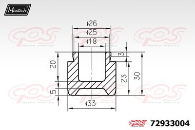 72933004 MAXTECH Поршень, корпус скобы тормоза