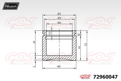 72960047 MAXTECH Поршень, корпус скобы тормоза