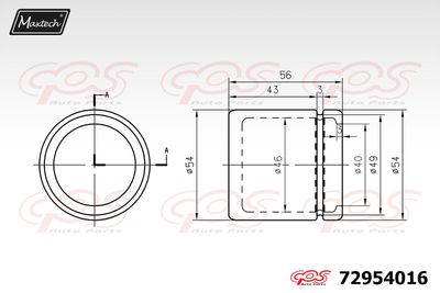 72954016 MAXTECH Поршень, корпус скобы тормоза