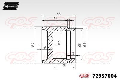 72957004 MAXTECH Поршень, корпус скобы тормоза