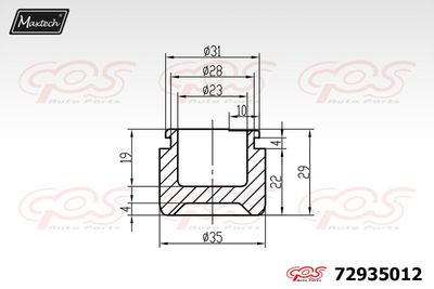 72935012 MAXTECH Поршень, корпус скобы тормоза