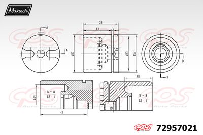 72957021 MAXTECH Поршень, корпус скобы тормоза