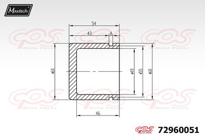 72960051 MAXTECH Поршень, корпус скобы тормоза