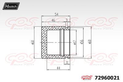 72960021 MAXTECH Поршень, корпус скобы тормоза