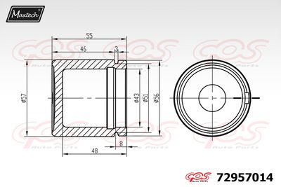 72957014 MAXTECH Поршень, корпус скобы тормоза