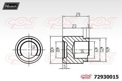 72930015 MAXTECH Поршень, корпус скобы тормоза