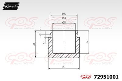 72951001 MAXTECH Поршень, корпус скобы тормоза