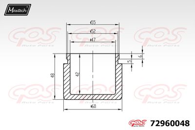 72960048 MAXTECH Поршень, корпус скобы тормоза