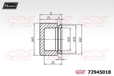 72945018 MAXTECH Поршень, корпус скобы тормоза