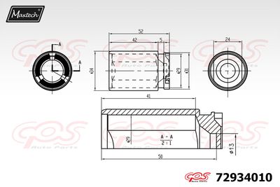 72934010 MAXTECH Поршень, корпус скобы тормоза