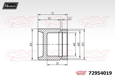 72954019 MAXTECH Поршень, корпус скобы тормоза