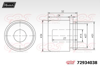 72934038 MAXTECH Поршень, корпус скобы тормоза