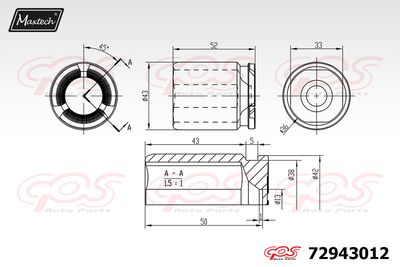 72943012 MAXTECH Поршень, корпус скобы тормоза