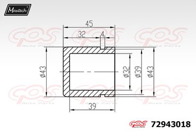 72943018 MAXTECH Поршень, корпус скобы тормоза