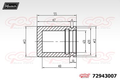 72943007 MAXTECH Поршень, корпус скобы тормоза