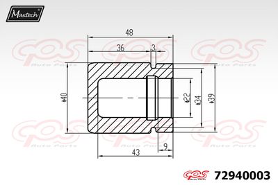 72940003 MAXTECH Поршень, корпус скобы тормоза