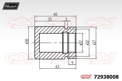 72938008 MAXTECH Поршень, корпус скобы тормоза