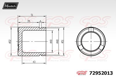 72952013 MAXTECH Поршень, корпус скобы тормоза