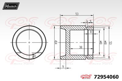 72954060 MAXTECH Поршень, корпус скобы тормоза