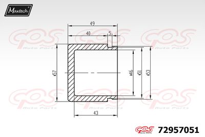 72957051 MAXTECH Поршень, корпус скобы тормоза